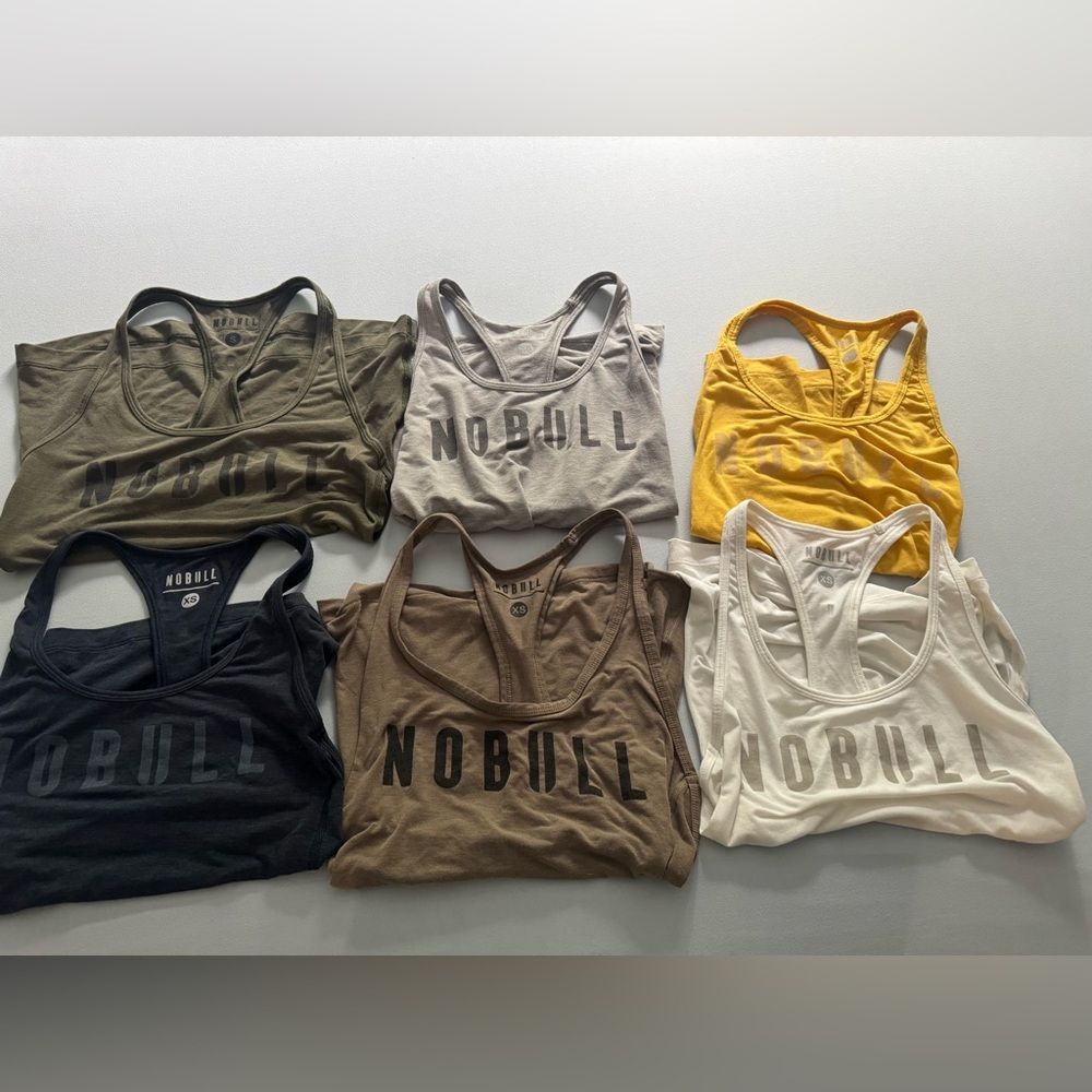 NOBULL Black and Green Tank Tops Soft Fabric Casual Style